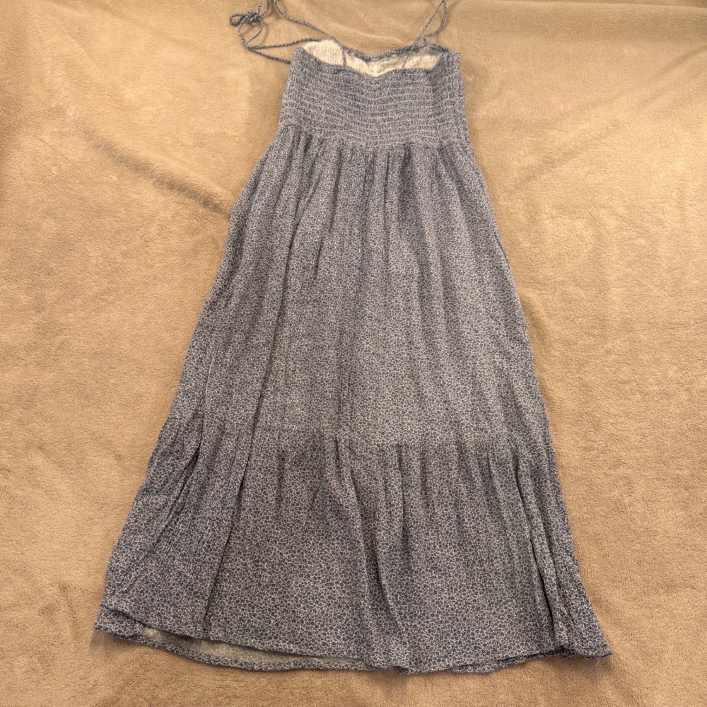 Abercrombie Floral Smocked Tiered Boho Coastal Summer Cottagecore Dress Sz S - Picture 11 of 14